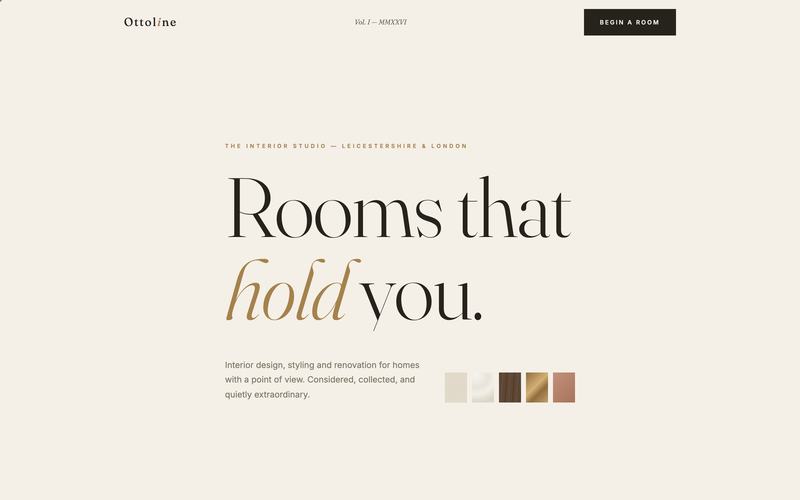 Interior design demo website built by Ospry Suite