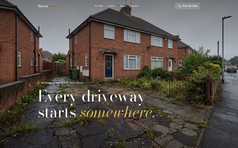 Driveways demo website built by Ospry Suite